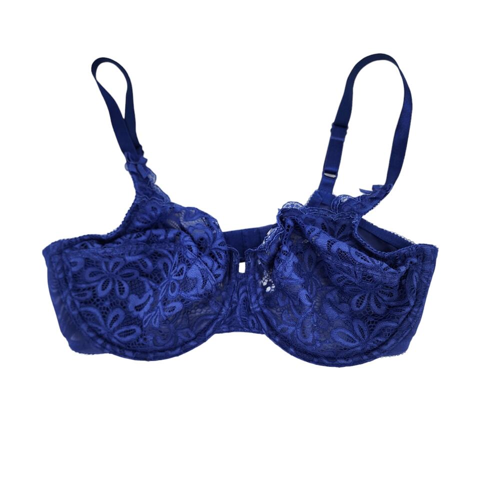 Wacoal All Dressed Up Lace Underwire Bra in Blue Style 851166 Size 34DD